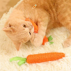 Cat Toy Carrot Pet Products Bite Resistant Paper Rope Scratcher Clean Teeth Interactive Play Cat Carrot Chew Toy for Cat