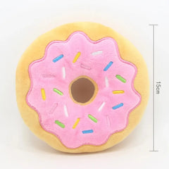 Dog Toys Donut Plush Soundmaking Cute Toy Pets Dog Squeaky Sound Funny Interactive Bite-Resistant Chew Biting Teeth Grinding Pet Shop