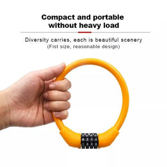 Bicycle Lock Anti-theft 4 Digit Password MTB Road Bike Safety Lock Portable Bicycle Number Lock Accessory Combination Padlock