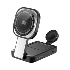 3 in 1 Foldable Charging Station Fast Magnetic Wireless Charger Stand for iPhone 17 16 15 14 13 12 Apple Watch 8 7 6 Airpods Pro