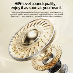 AT2-Wireless headphones with noise cancellation, in-ear type, equipped with a charging case, high-fidelity stereo sound.