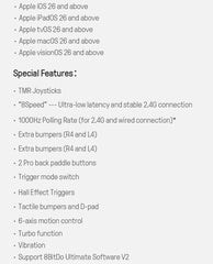 8BitDo Ultimate 2 Wireless Gaming Controller for PC & Android with TMR Joysticks, Switchable Triggers, Motion Control, 8Speed
