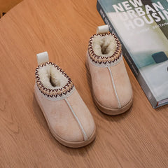 2025 New Fashion Children's Ankle Boots Soft Winter Causal Girls Cotton Shoes Solid Color Kids School Plush Boots Warm Shoes