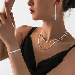 Women’s Silver Plated Star Necklace & Bracelet Set