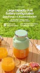 Wireless Portable Juicing Bucket Electric 800ml Sports Cup Fresh Fruit Juicer With Large Capacity and 10 Stainless Steel Blades