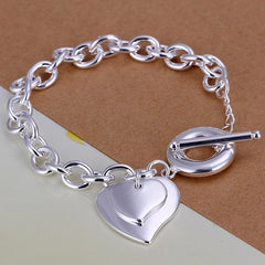 Hot Sale 925 Sterling Silver Chain Solid Bracelet for Women Mens Charm Party Gift Wedding Fashion Jewelry