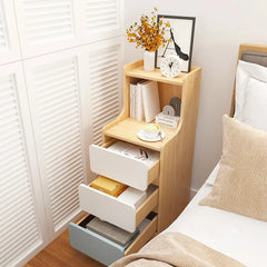 Modern Wooden Mini Nightstand with Drawer Storage