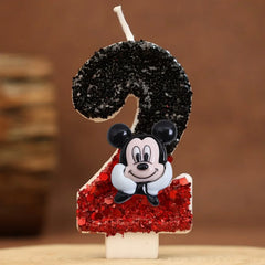 Hot Happy Birthday Number 0-9 Candles Cartoon Mickey Minnie Mouse Candle Cake Cupcake Topper Party Decoration Supplies DIY Gifts