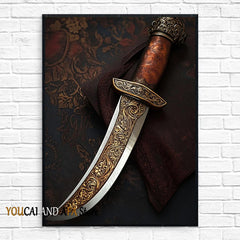 King Arthur and Excalibur Sword in The Stone Sikh Kirpan Sword Excalibur Hilt Poster Canvas Painting Wall Pictures Home Decor