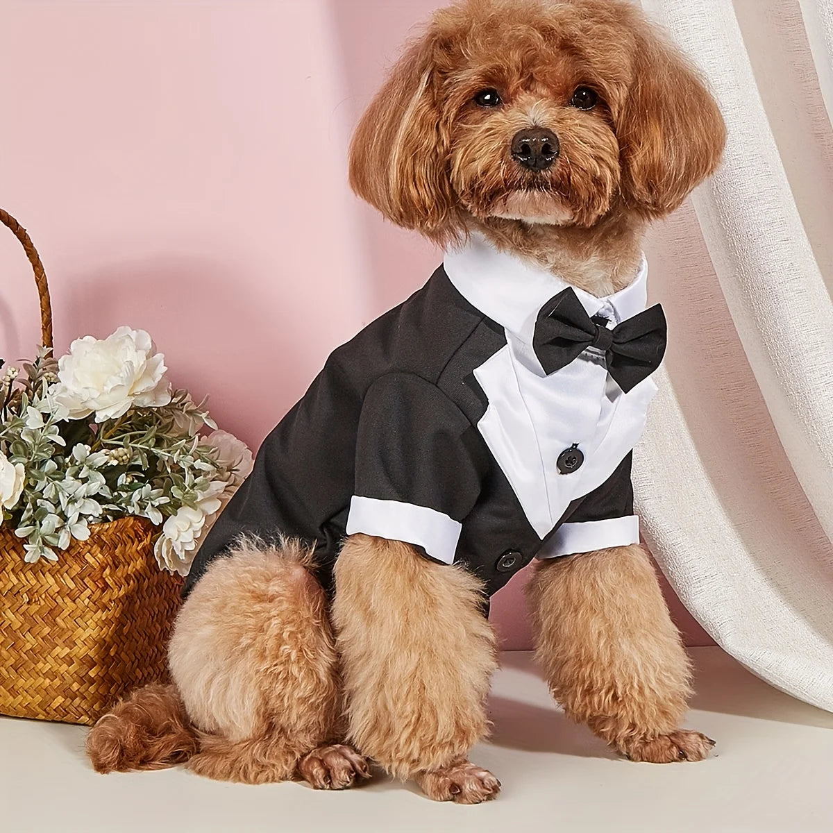 Pet Shirt Small Dog Clothes Wedding Formal Suit With Bow Tie Costume Pet Shop
 Pet Clothing