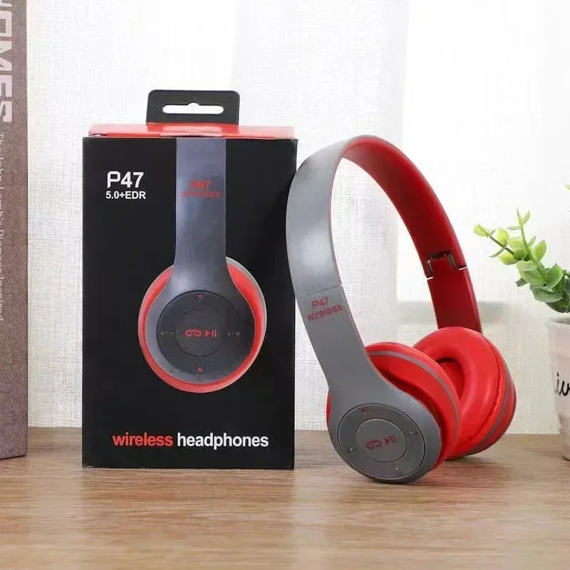 Stereo P47 Headset 5.0 Bluetooth Headset Folding Series Wireless Sports Game Headset for iPhone XiaoMi