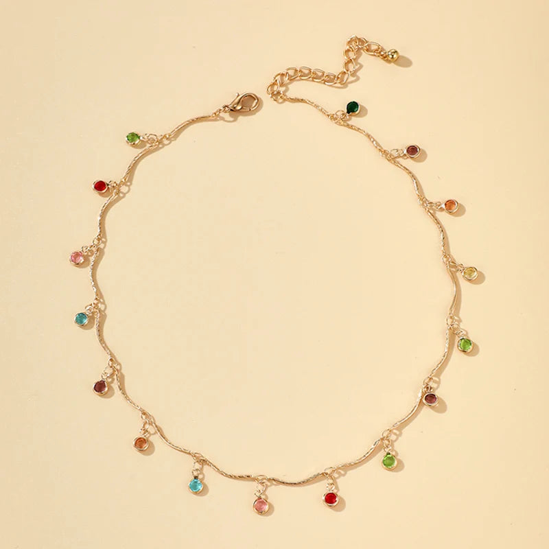 Fashion Simple Candy Color Tassel Necklace Aesthetic All-match Pendant Jewelry Choker Neck Accessories Gift Chain