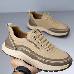 Men’s Luxury Leather Sneakers 2025 Anti-Slip Sports Shoes