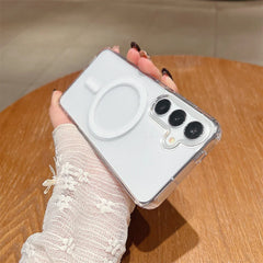 Magnetic Charge Phone Case For Samsung Galaxy S26 S25 S24 S23 Ultra S22 Plus S21 FE A35 A55 Clear Acrylic Slim Shockproof Cover