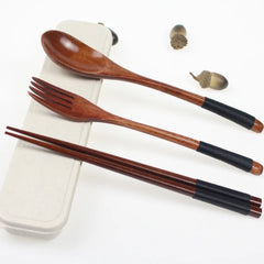 Wooden Spoon Spoon and Fork Environmentally Friendly Tableware Series Natural Oval Spoon Set Suitable for Cooking Chopsticks Bar Kitchen Tools, Cooking Utensils