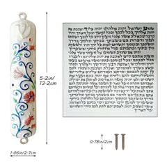 Hand Painted Door Mezuzah Ornament with Screw Zinc Alloy Jewish Mezuzah Case Cover Delicate Embellished Door Wall Hanukkah Decor