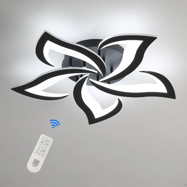 Modern LED Ceiling Light,40W 4700LM Creative Petals Design Dimmable Ceiling Lamp 3000K-6500K with Remote Control  For Bedroom