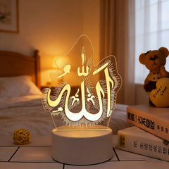 Muslim Ramadan Festival Supplies Neon Lamp USB Operated 3D Acrylic LED Night Light EID Mubarak Ornaments Bedroom Home Decor
