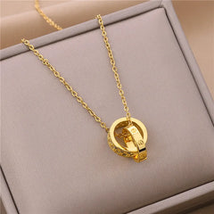 New In Light Luxury Zircon Crystal Stainless Steel Necklace Korean Fashion Sweet Sexy Female Clavicle Chain Jewelry
