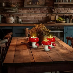 1pc Simulation Small Mushroom Home Decoration Mushroom Candle Holder Mushroom Tea Candle Candle Holder Craft Ornament