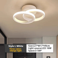 Modern Baked Enamel Finish LED Ceiling Lamp 3 Color Temperature Corridor Lights Balcony Lamps Bedroom Living Room 110V-240V