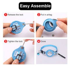 Anti-Lost Cat Collar for Airtag GPS Tracker Protective Case With Bell Reflective Cats Accessories Pet Products