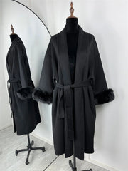 Tossy Fox Fur Wool Short Coat – Elegant Double-Sided Women Jacket