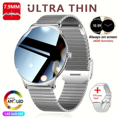 2026New 7.9mm Ultra-Slim SmartWatch Women Health Monitoring Always-On Display 100 +Sports Modes Bluetooth Call Smart Watch Women