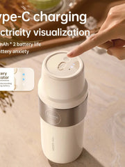 Insulated Juicer Double Layer Vacuum 304 Stainless Steel Juicers 350ml USB Charge Portable 26 Blades Strong Power Freesh Juicer