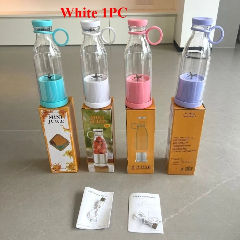 Electric Juicer Cup 6 Blades Blender Milkshake Machine USB Portable Fruit Milk Mixing Tool Mini Fresh Juice Blender Kitchen