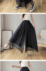 Women’s High-Waist Chiffon Wide-Leg Pants – Spring/Summer Plus Size