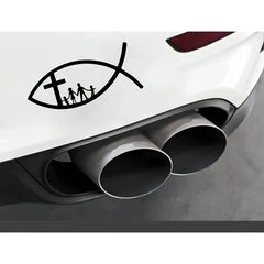 Car Sticker Motorcycle PVC Decals Christian Fish Jesus Family Cross Church Decorative Stickers Creative Decor Accessories #JT01