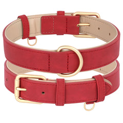 Soft Padded Dog Collar Leash Set PU Leather Pet Dog Collars With Walking Lead Rope Adjustable For Small Medium Dogs Pug Pet Shop