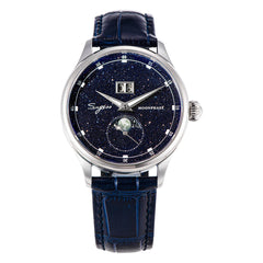Sugess Moonphase Watch of Men 40mm Automatic Mechanical Wristwatches Origin ST2528 Movement Stainless Steel Blue Sandstone Dials