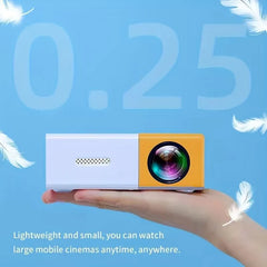 Supports HDMI, USB connection and uses high-definition projector YG300 home theater grade non occupying projector