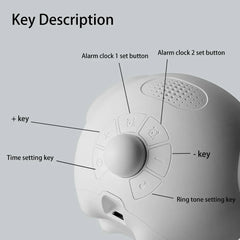 Child Alarm Clock Digital Emotion Table Clock WIth Light Living Room Bedroom Desktop Clock Cute Cartoon Alarm Clock for Kids