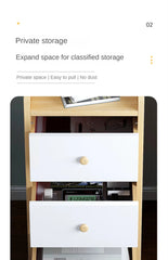 Modern Wooden Mini Nightstand with Drawer Storage