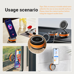 K10 Vacuum Suction Cup Car Magnetic Wireless Charger Foldable 360° Universal Rotating Stand for iPhone Samsung Gym Bath Mirror
