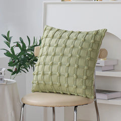 Jacquard Cushion Cover Skin-friendly High Quality Matcha Color Pillowcase Fresh Home Decorative Pillowcase for Indoor Sofa 45x45