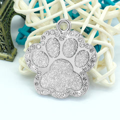 Personalized Dog Cat ID Tag Bling Rhinestone Puppy Kitten Name Tags Anti-lost Pet Collar Accessories Free Engraved Pet Products
