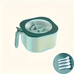 A 4-In-1 Large Capacity Seasoning Box with a Lid And Spoons Comes with Four Spoons for in The Home Kitchen for Salt Containers