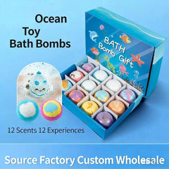 Children’s  Bath Bombs Set Bath Gift with Hidden Toys Safe Ocean Bubble Bath Perfect for Sensory Play Bathtime Fun