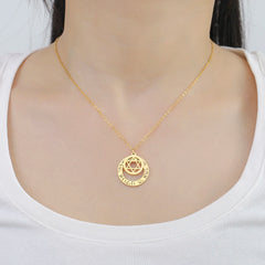 Dawapara Jewish Star of David Hebrew Shema Necklace Judaica Prayer Blessing Holy Pendant Stainless Steel Kabbalah Jewelry