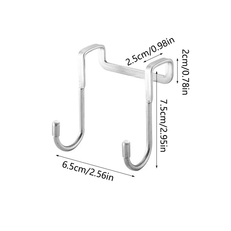 Stainless steel bedside cabinet door hook dormitory double hook bathroom kitchen hanger