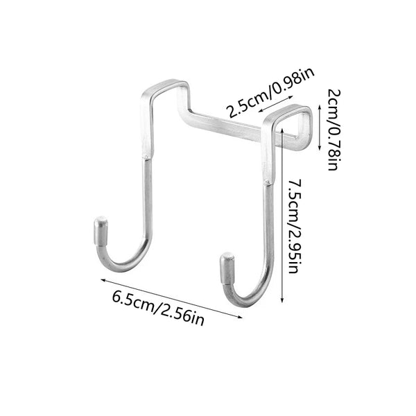 Stainless steel bedside cabinet door hook dormitory double hook bathroom kitchen hanger