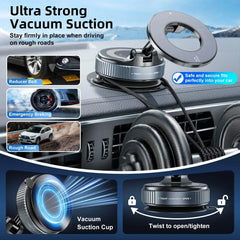 Strong Magnetic Phone Holder Foldable Design 360° Adjustable Vacuum Car Mount For Cell Phone For iphone Live Streaming
