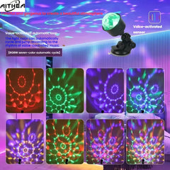 AITHEA Rotate  Multicolor USB Projector Light Night Light for Home Bedroom Party Decor Disco Light Kids Decoration Christmas