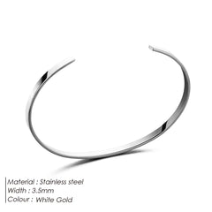 ELANDIS Stainless Steel Open Bangle Minimalist Men's Jewelry Fashion Platinum Bracelet Popular Couple Holiday Gift