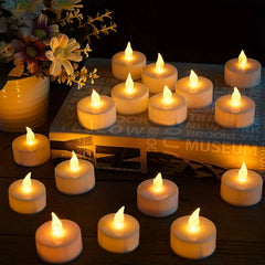 Tea Light Flameless Flickering Candles Battery Operated Votive Light Home Decor for Party Wedding Birthday Halloween Gifts decor