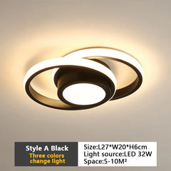 Modern Baked Enamel Finish LED Ceiling Lamp 3 Color Temperature Corridor Lights Balcony Lamps Bedroom Living Room 110V-240V